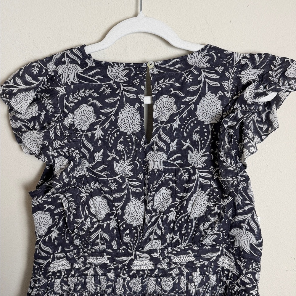 NWT Cleobella Cherie Midi Dress in Navy Block Print Size Large Boho Organic - Picture 10 of 11